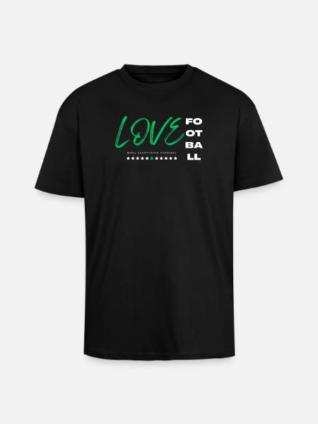 Ich liebe Fußball grün - Oversized Heavyweight Unisex T-Shirt - Schwarz