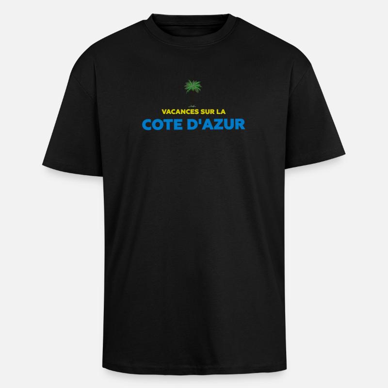 Vacances sur la côte d'azur - T-shirt unisexe oversize épais - noir