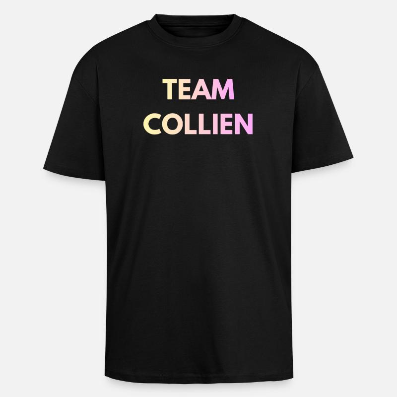 Team Collien Gradient Text - Unisex Oversized Heavyweight T-shirt - black