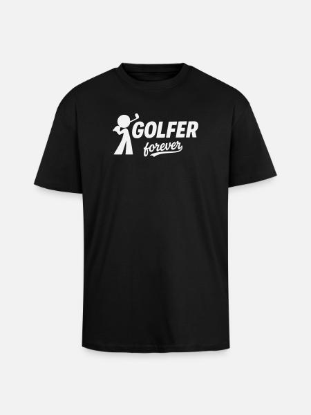 Golf, Golfer Forever Silhouette - Oversized Heavyweight Unisex T-Shirt - Schwarz