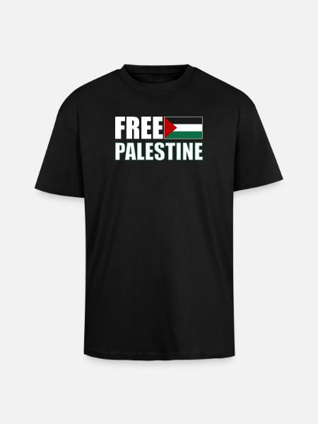 Free Palestine - Unisex Oversized Heavyweight T-shirt - black