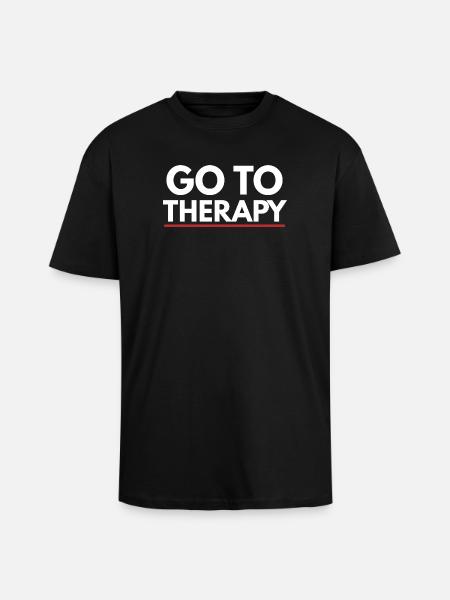 Go To Therapy Mental Health Awareness - Unisex Oversized Heavyweight T-shirt - black