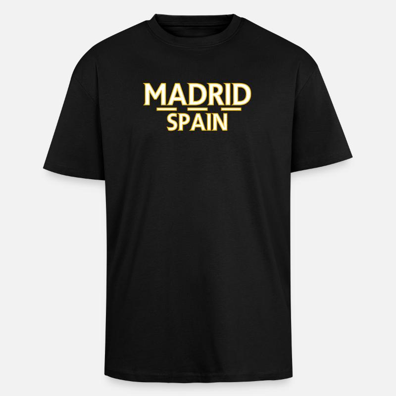 Madrid – Espagne - T-shirt unisexe oversize épais - noir