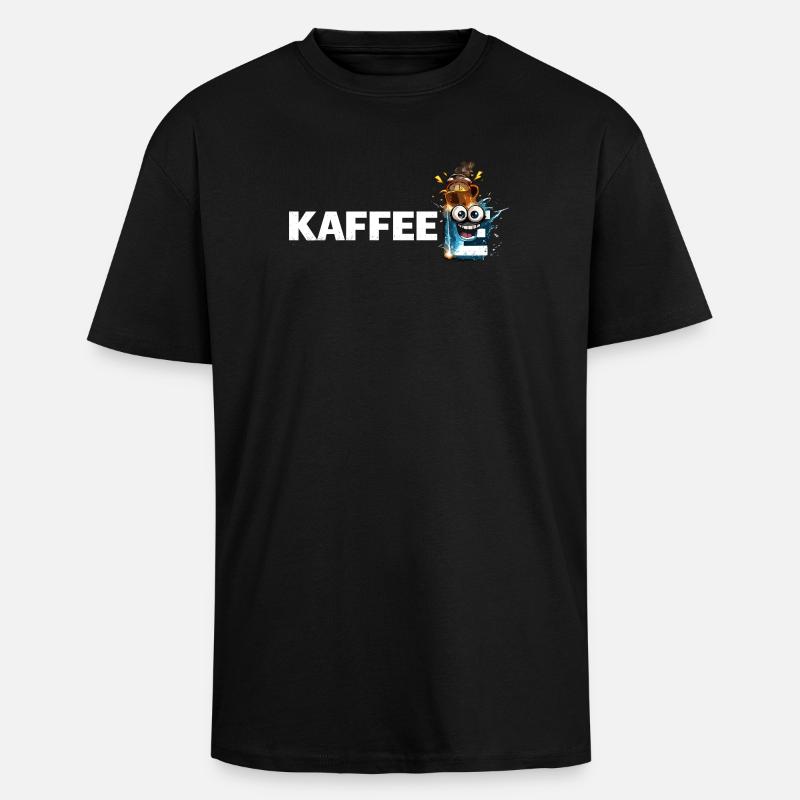 Kaffee Mascot Splash - Oversized Heavyweight Unisex T-Shirt - Schwarz