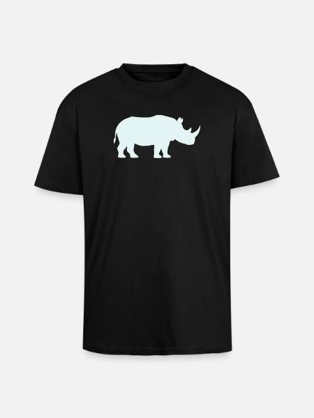 Pastel Rhino Silhouette - Unisex Oversized Heavyweight T-shirt - black