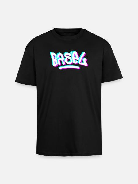 Basel Day Graffiti - Unisex Oversized Heavyweight T-shirt - black