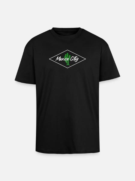 Cactus Skyline à Mexico - T-shirt unisexe oversize épais - noir