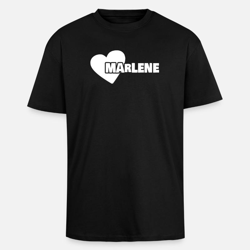 Vorname Marlene - Oversized Heavyweight Unisex T-Shirt - Schwarz