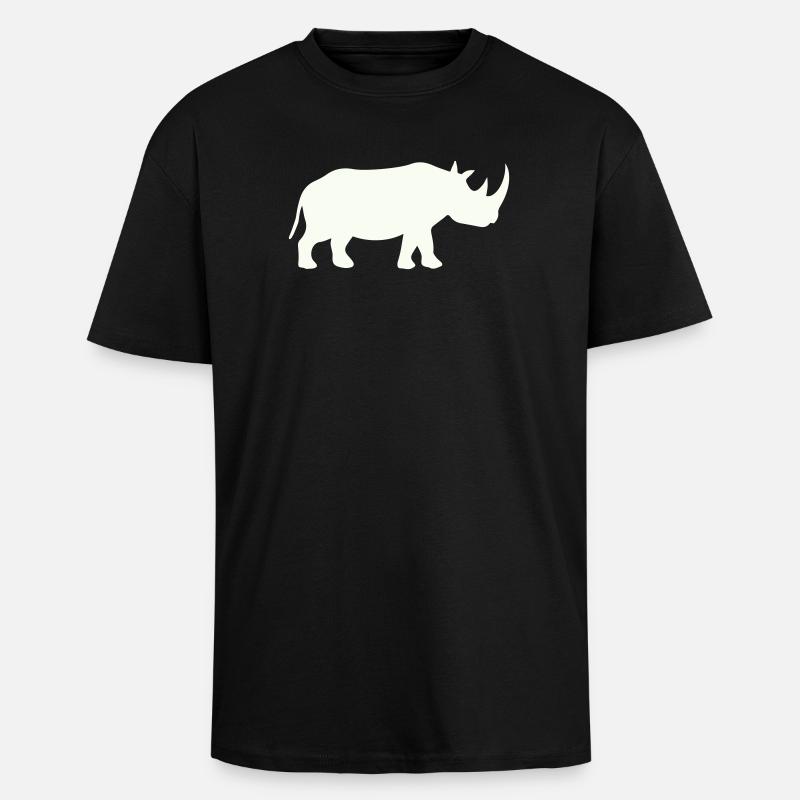 Silhouette de rhinocéros Minimal puissant - T-shirt unisexe oversize épais - noir