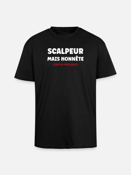 Scalpeur Honnête Presque - T-shirt unisexe oversize épais - noir