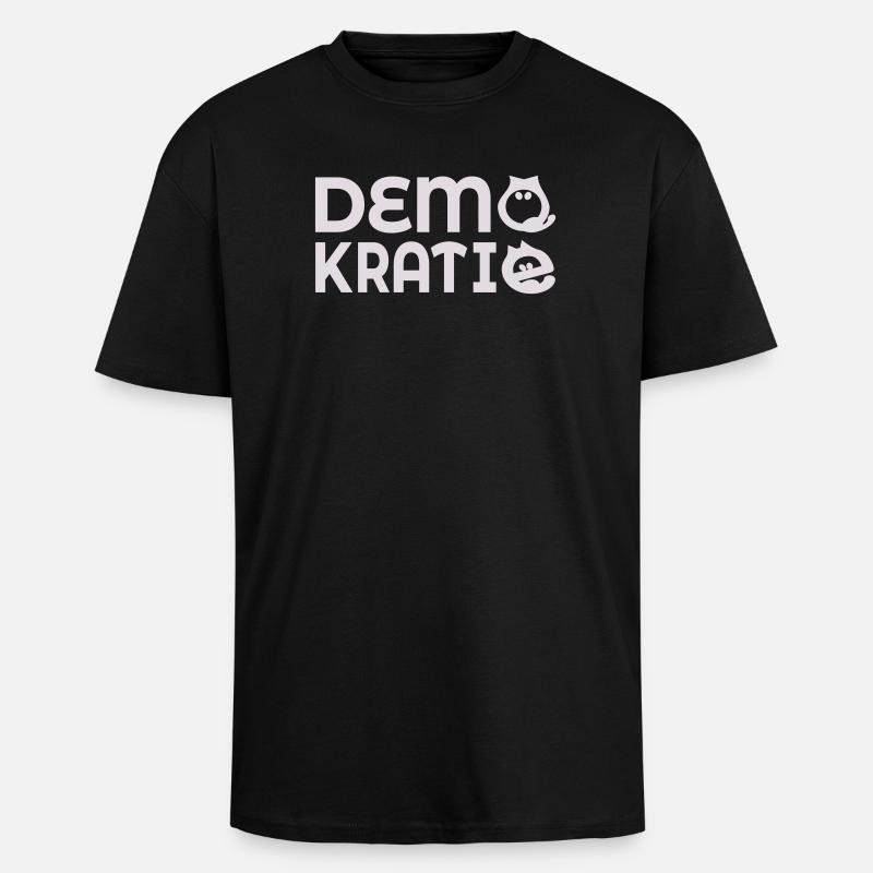 Cat Democracy - Unisex Oversized Heavyweight T-shirt - black
