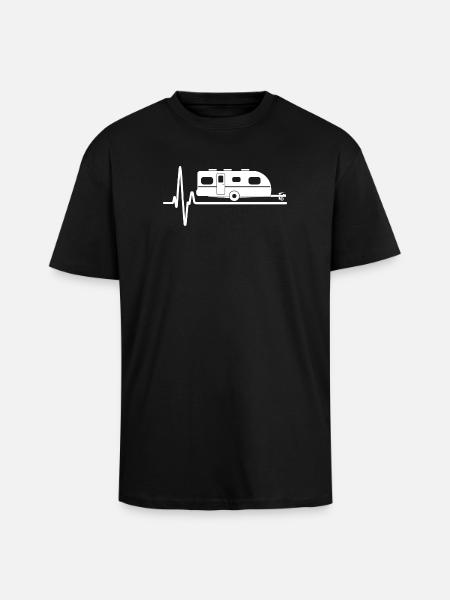 Heartbeat Caravan Silhouette - Unisex Oversized Heavyweight T-shirt - black