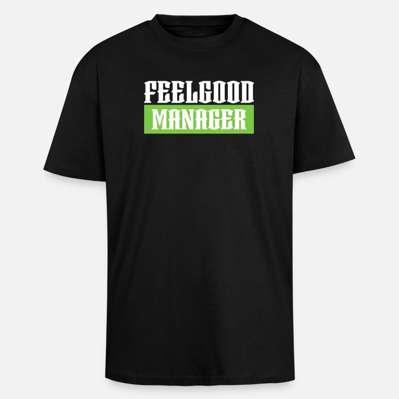 Feelgood manager tshirt vert noir - T-shirt unisexe oversize épais - noir