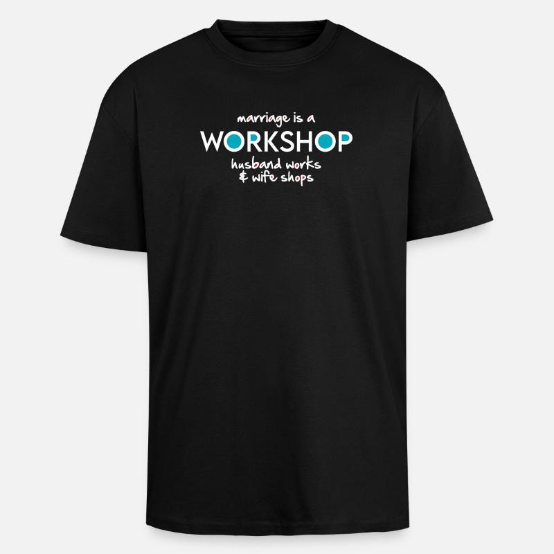 Workshop (dark) - Unisex Oversized Heavyweight T-shirt - black