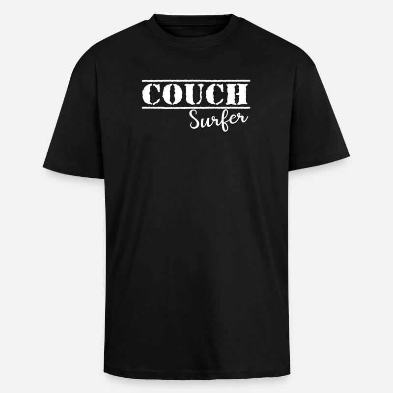 Couch Surfer Lazy Lazy Cadeau - T-shirt unisexe oversize épais - noir