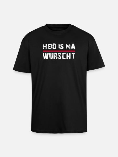 Heid is ma wurscht - Oversized Heavyweight Unisex T-Shirt - Schwarz