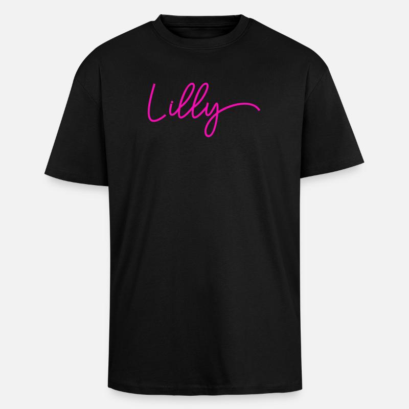 Lilly - Oversized Heavyweight Unisex T-Shirt - Schwarz