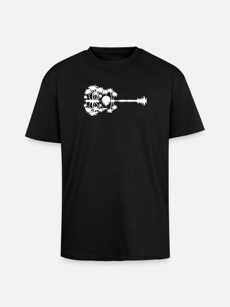 Tropical Sunset Silhouette Design - Unisex Oversized Heavyweight T-shirt - black