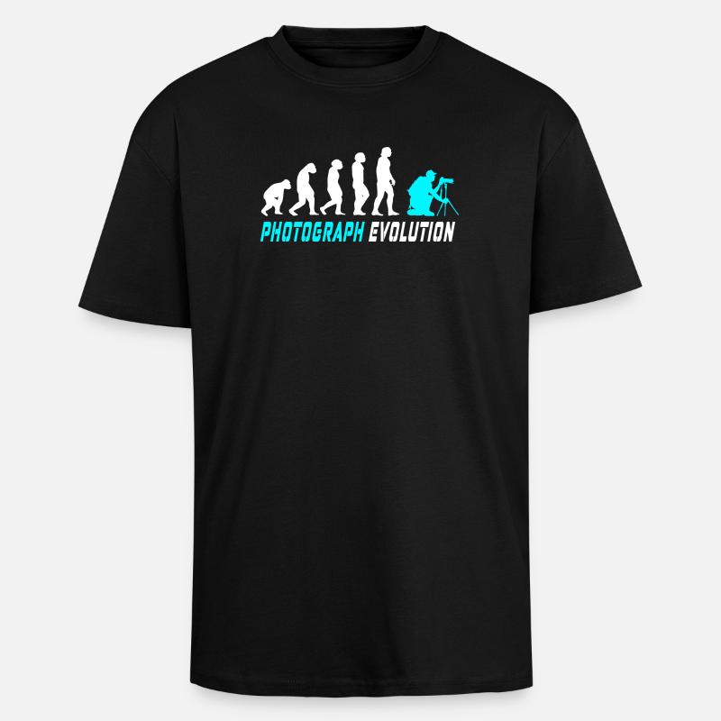 Photograph Evolution - Unisex Oversized Heavyweight T-shirt - black