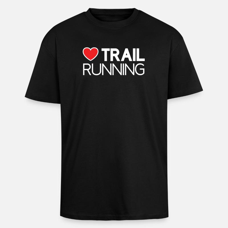 Ich liebe Trailrunning - Oversized Heavyweight Unisex T-Shirt - Schwarz