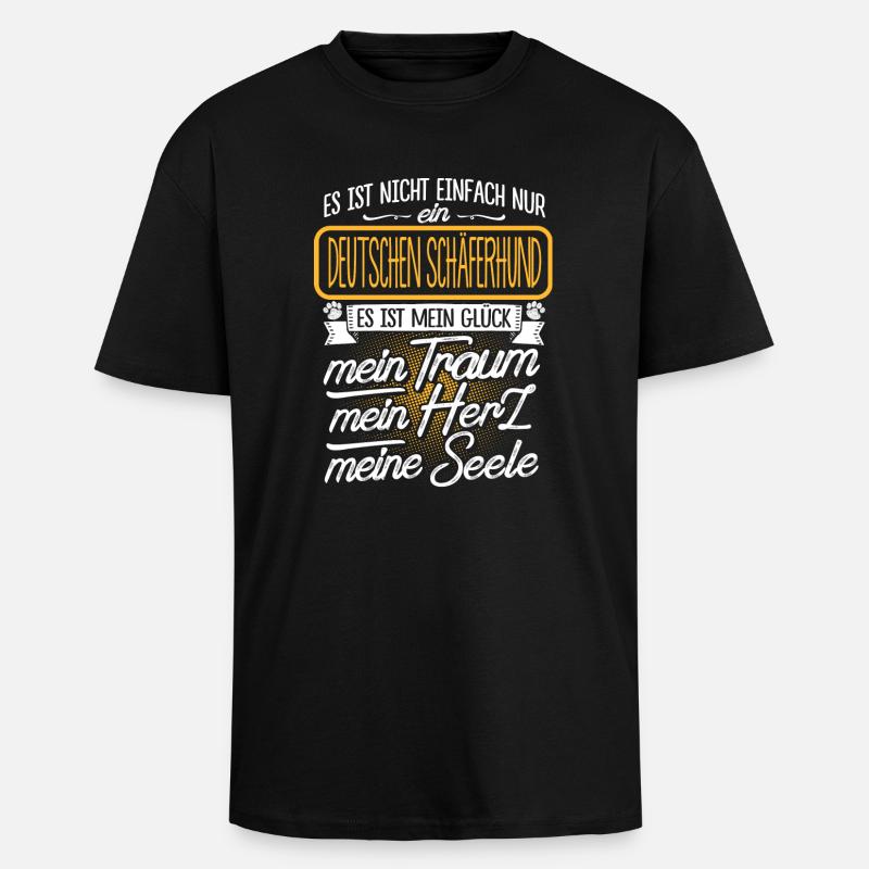 SCHÄFERHUND - Traum - Oversized Heavyweight Unisex T-Shirt - Schwarz