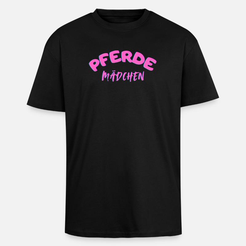 Pferdemaedchen - Oversized Heavyweight Unisex T-Shirt - Schwarz