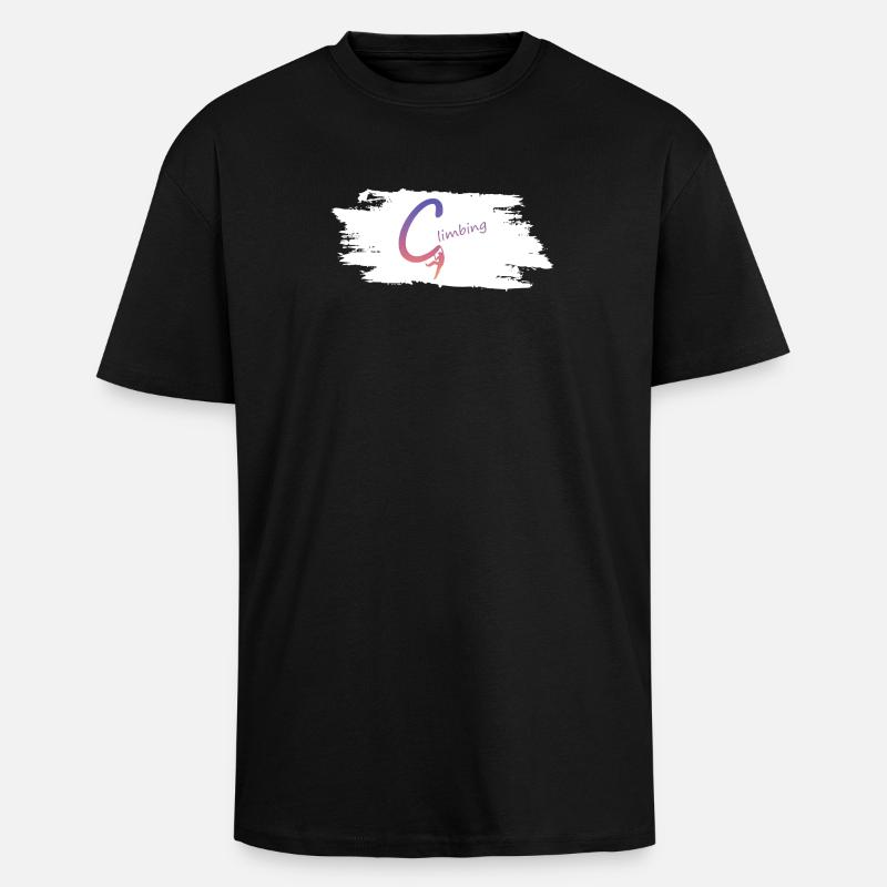 Kletterlogo Gradient - Oversized Heavyweight Unisex T-Shirt - Schwarz