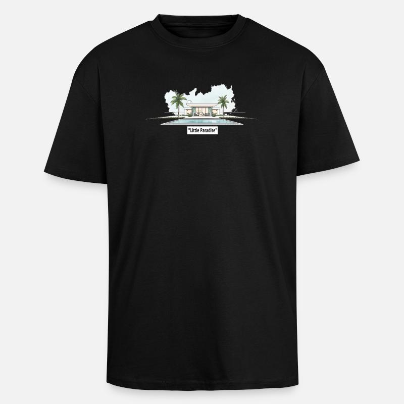 Villa du Petit Paradis - T-shirt unisexe oversize épais - noir