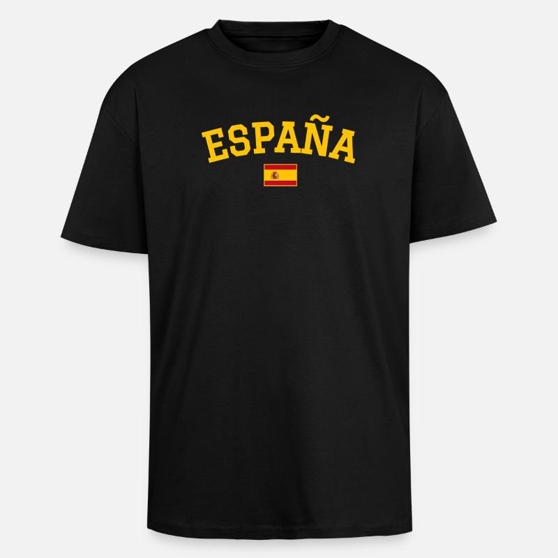 Spanien Flagge Design - Oversized Heavyweight Unisex T-Shirt - Schwarz
