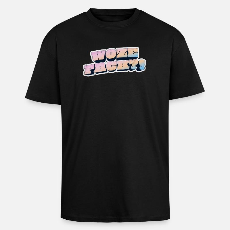 Wow Face Pastell Graffiti Stil - Oversized Heavyweight Unisex T-Shirt - Schwarz