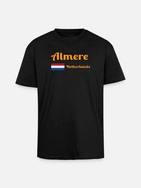 Almere Pays-Bas - Imprimés élégants - T-shirt unisexe oversize épais - noir
