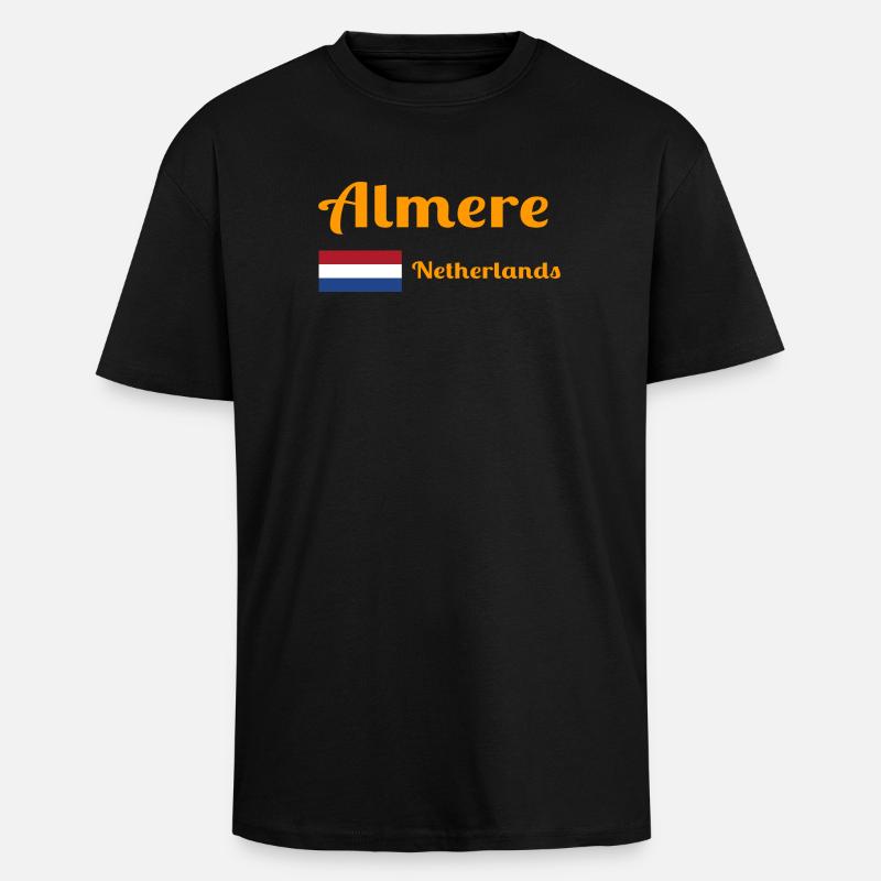 Almere Pays-Bas - Imprimés élégants - T-shirt unisexe oversize épais - noir