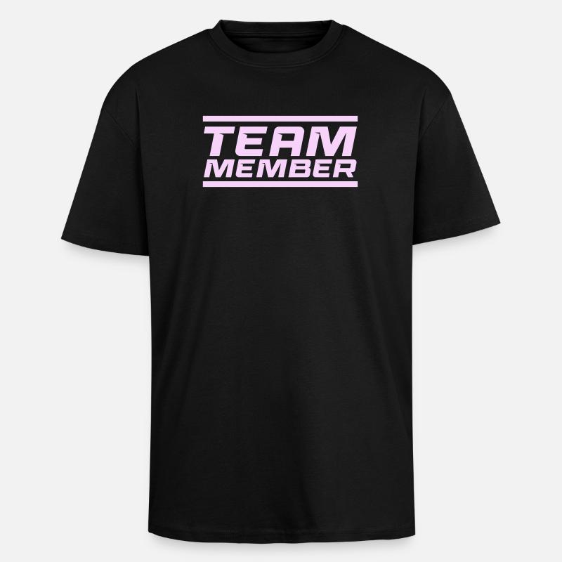 Membre de l’équipe Lettrage Lavande - T-shirt unisexe oversize épais - noir