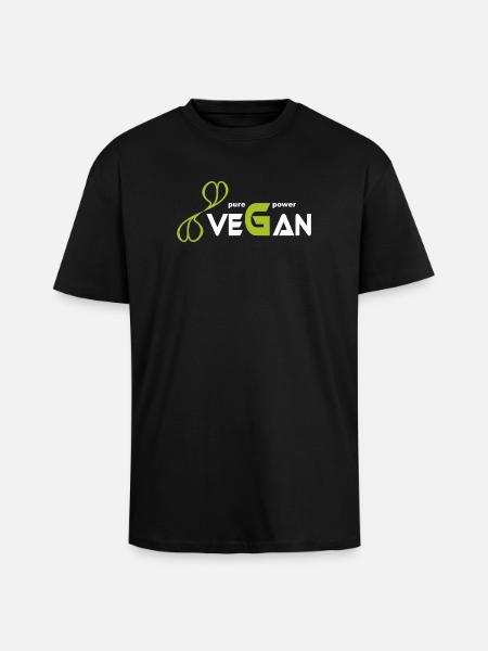 pure_vegan_power - Unisex Oversized Heavyweight T-shirt - black