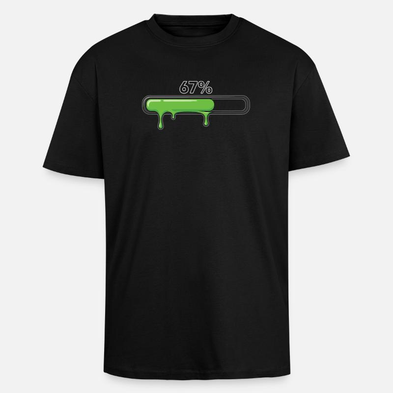Slime Progress Bar 67 Meme - Oversized Heavyweight Unisex T-Shirt - Schwarz
