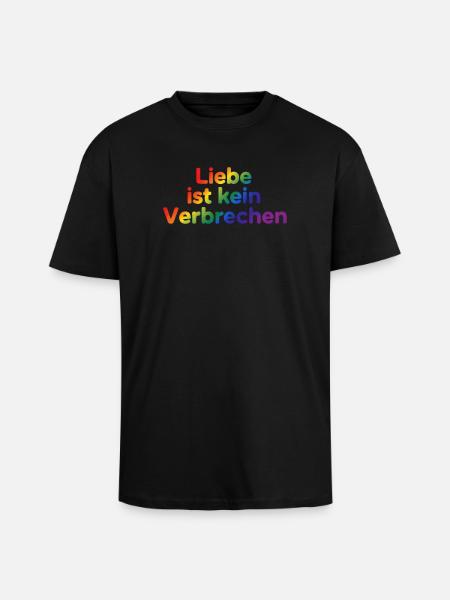 Liebe ist kein Verbrechen – Pride Statement - Oversized Heavyweight Unisex T-Shirt - Schwarz