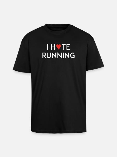 I Love/Hate Running - Unisex Oversized Heavyweight T-shirt - black
