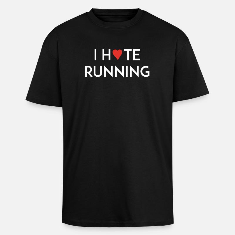 I Love/Hate Running - Unisex Oversized Heavyweight T-shirt - black