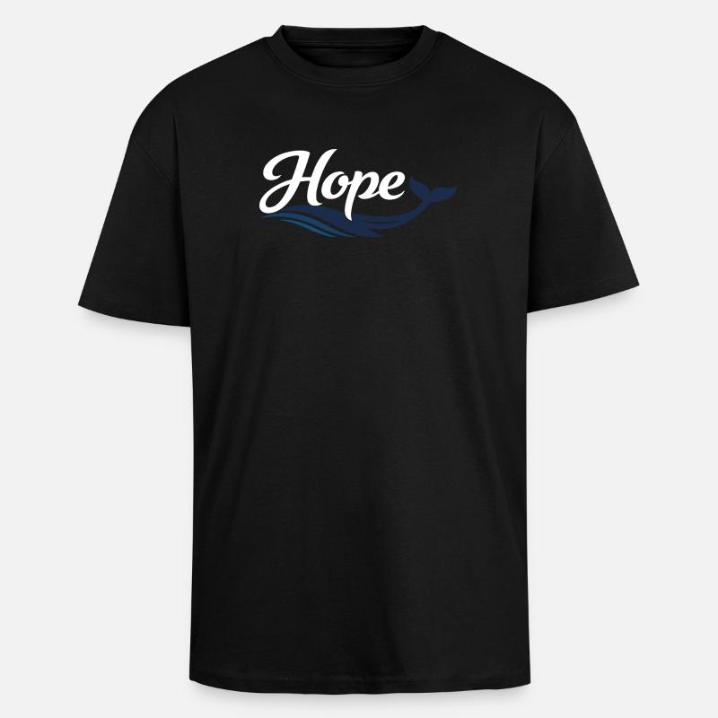 Hope Wal -Typografie - Oversized Heavyweight Unisex T-Shirt - Schwarz