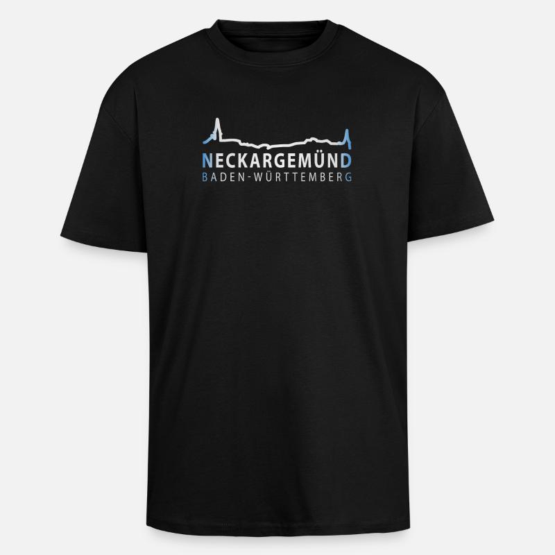 Neckargemünd - Silhouette - Oversized Heavyweight Unisex T-Shirt - Schwarz