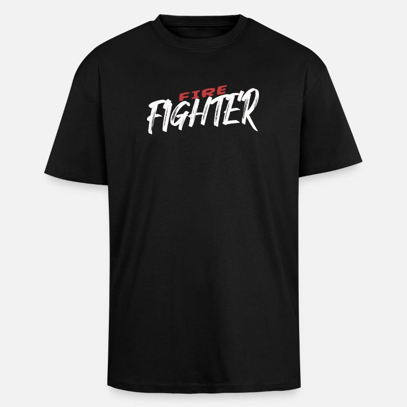 Pompier Pompier Pompier - T-shirt unisexe oversize épais - noir