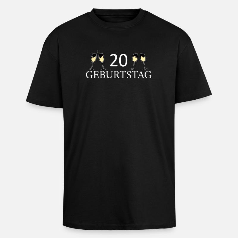 20th Birthday 20th Anniversary - Unisex Oversized Heavyweight T-shirt - black