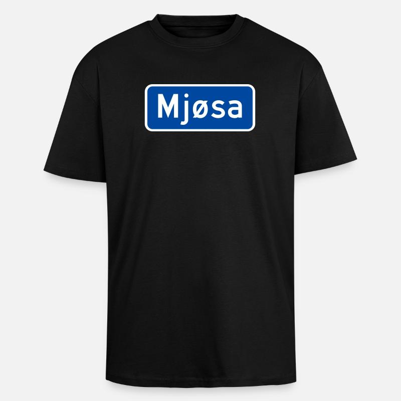 Der Mjøsa-See - Oversized Heavyweight Unisex T-Shirt - Schwarz