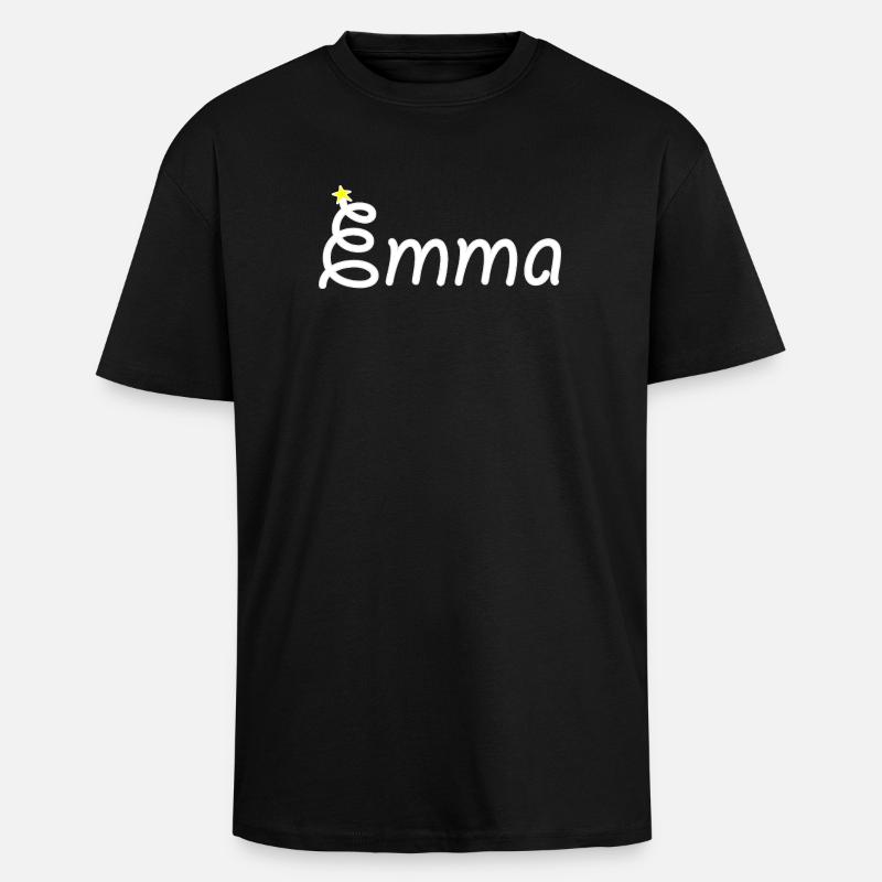 Emma - Oversized Heavyweight Unisex T-Shirt - Schwarz