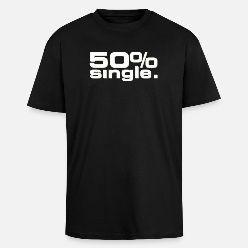 50 % Single - Oversized Heavyweight Unisex T-Shirt - Schwarz