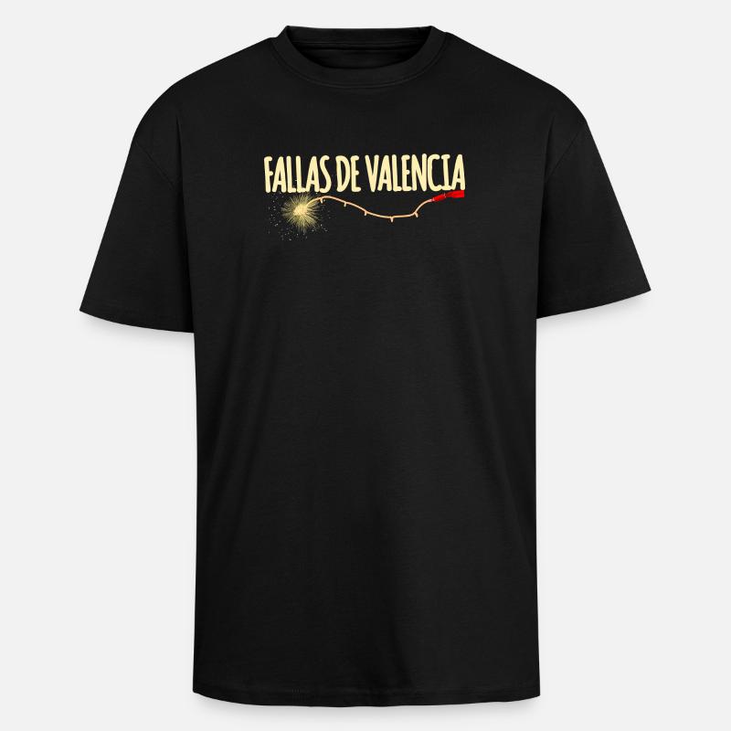 Fallas de Valencia Traca - T-shirt unisexe oversize épais - noir