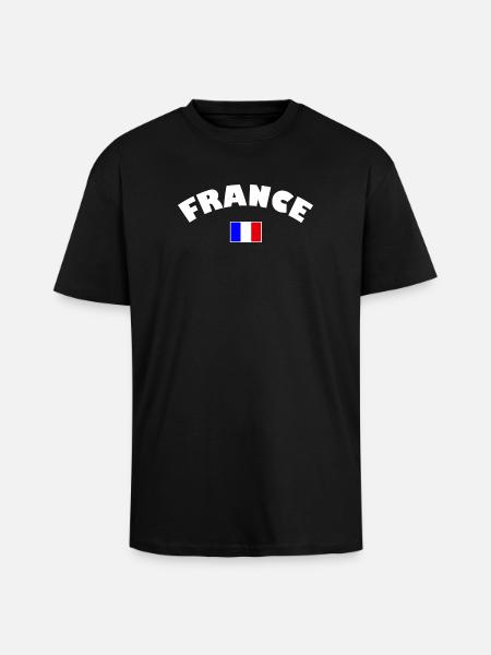 France drapeau français - T-shirt unisexe oversize épais - noir