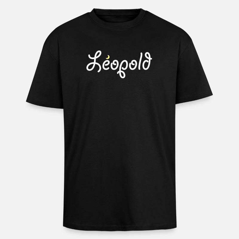 Léopold - T-shirt unisexe oversize épais - noir