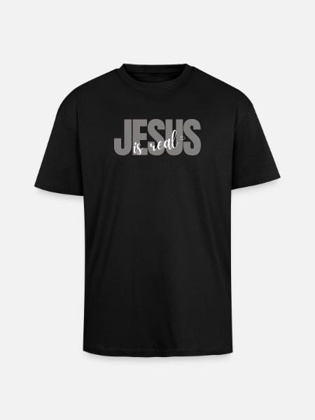 Jesus is Real - Oversized Heavyweight Unisex T-Shirt - Schwarz