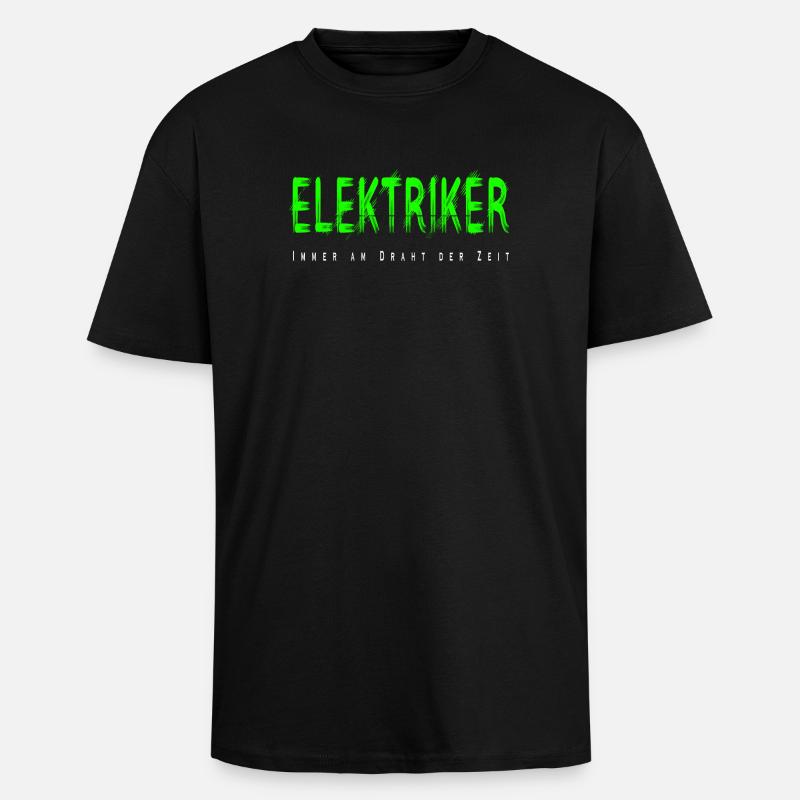 Elektriker Handwerker Design - Oversized Heavyweight Unisex T-Shirt - Schwarz